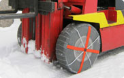 Snow socks for fork lifts