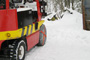 Forklift driving in the snow using AutoSock