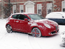 Alfa using AutoSock snow socks