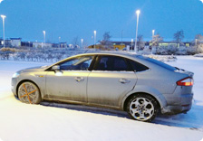 Mondeo using AutoSock snow socks